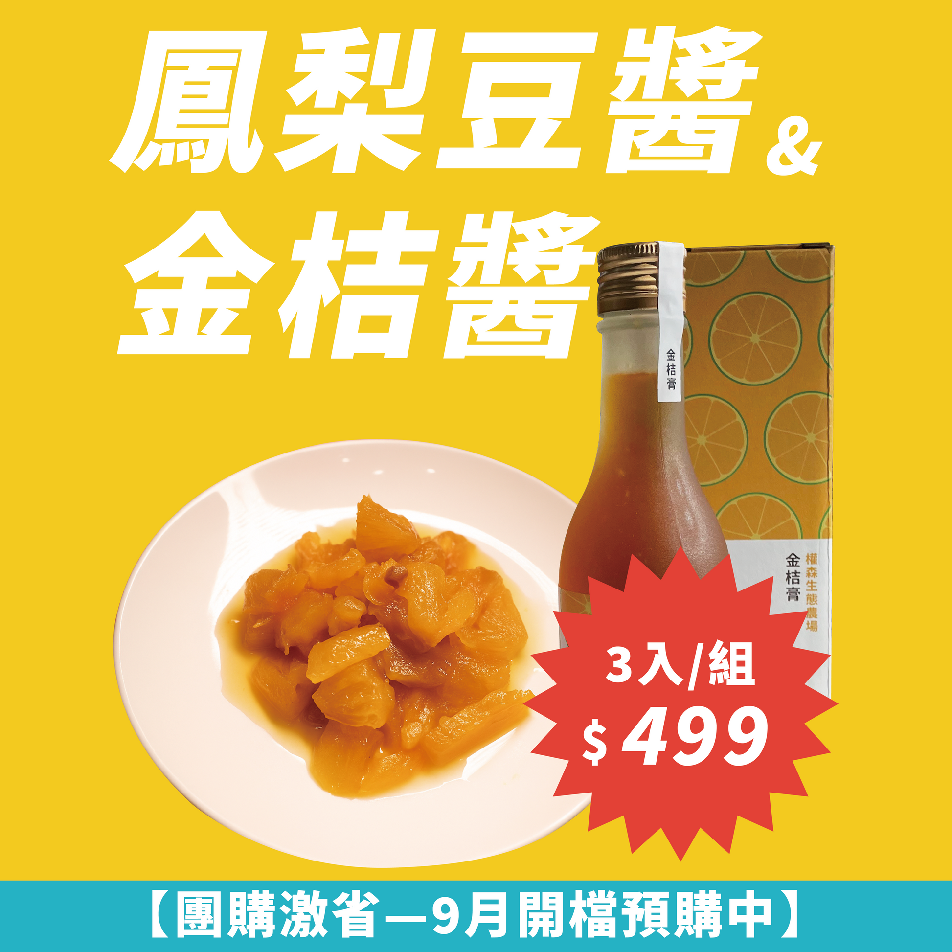 【輕量團購３罐組只要$499】黃金歲月客家廚房系列-鳳梨豆醬&金桔醬