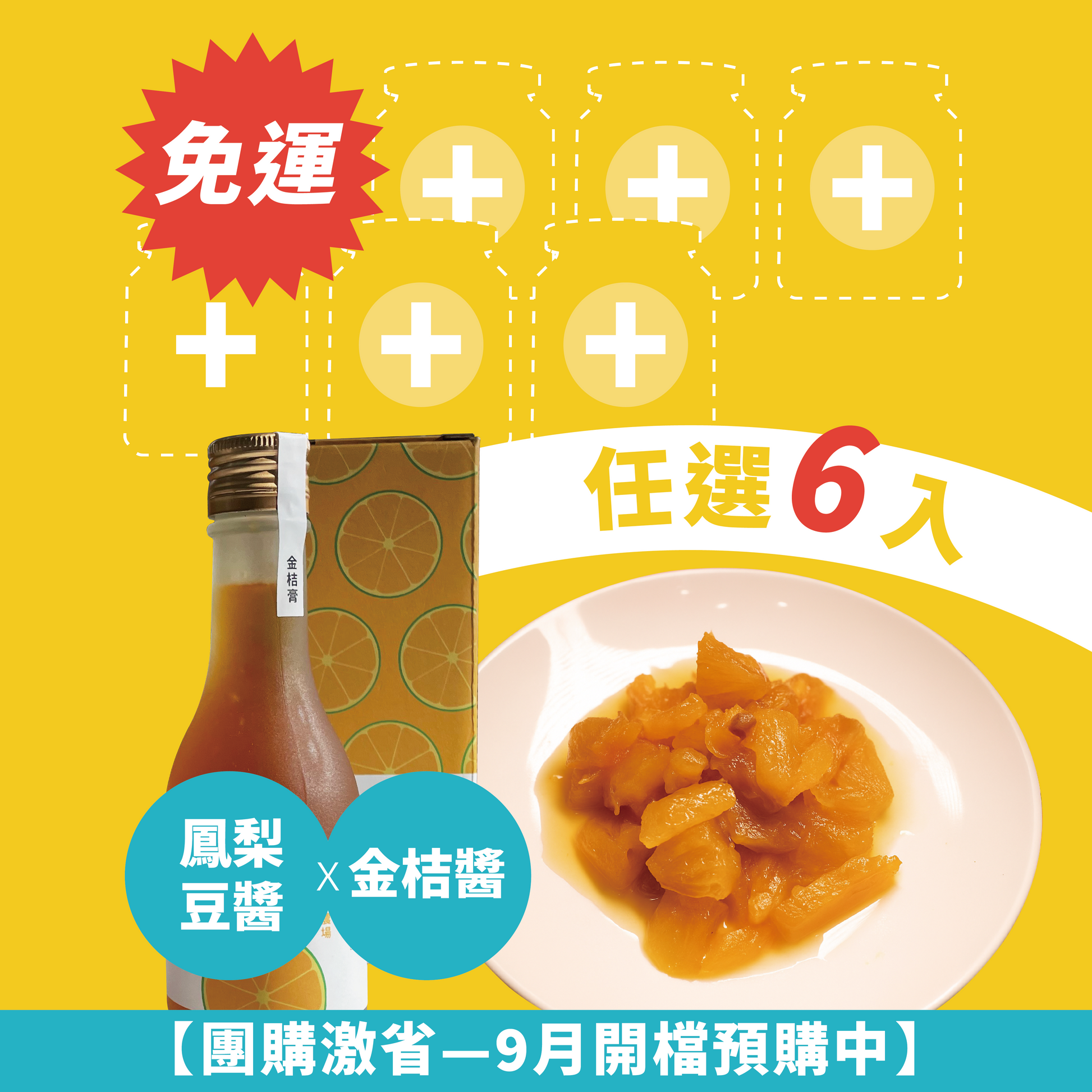 免運！【輕量團購６罐組只要$998】黃金歲月客家廚房系列-鳳梨豆醬&金桔醬