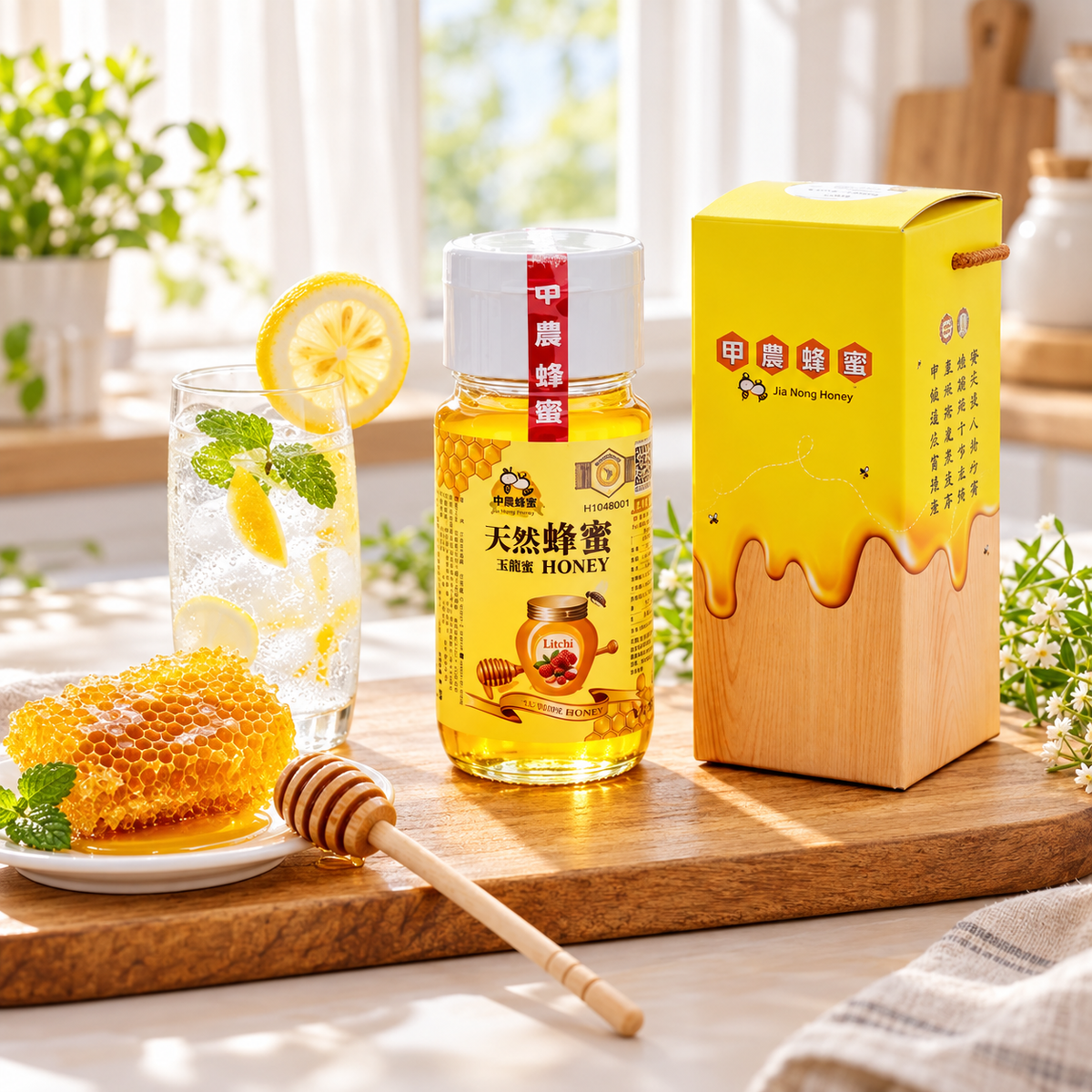 甲農蜂蜜｜荔枝蜂蜜玻璃瓶(700g)／瓶