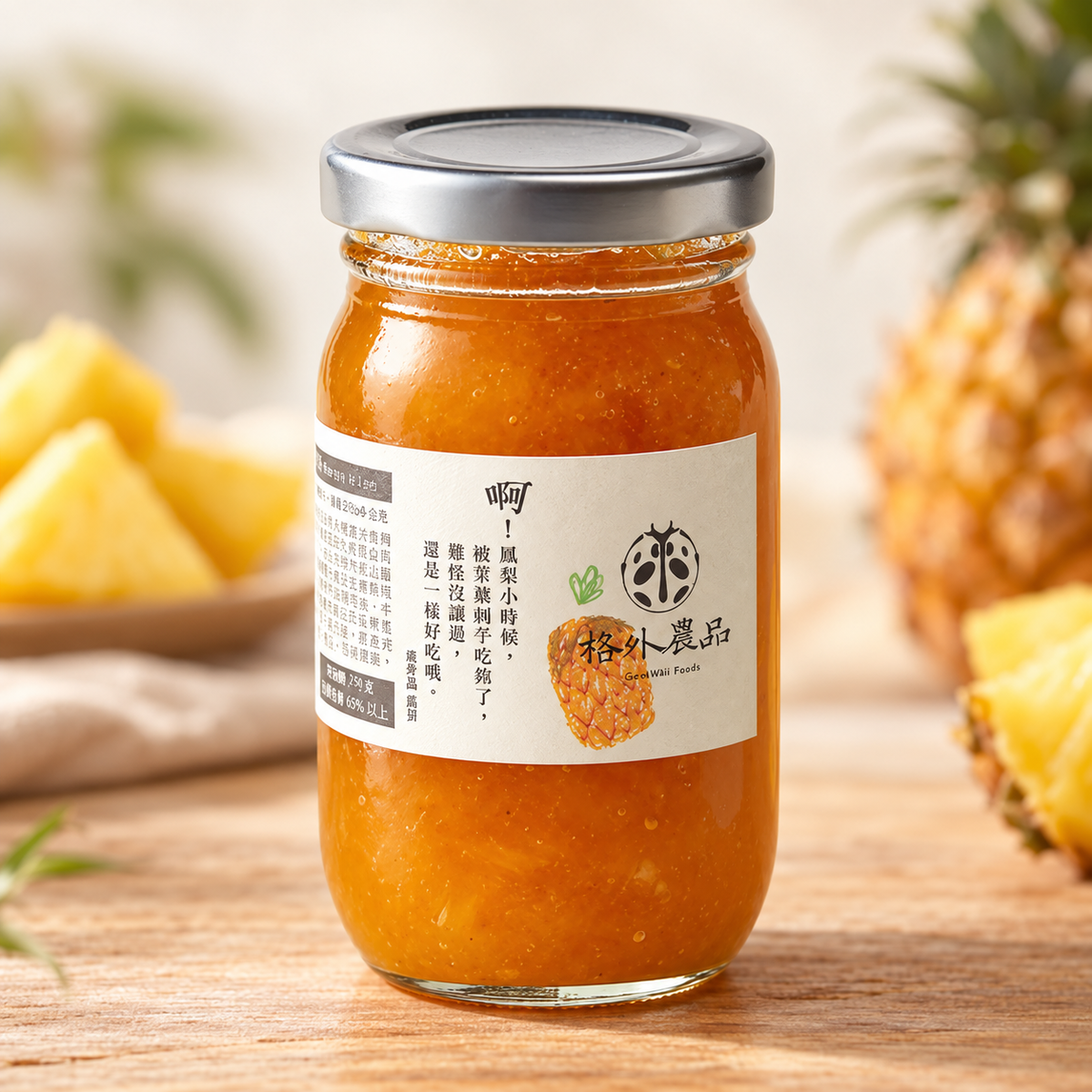 格外農品｜天然無添加金鑽鳳梨果茶醬(270g ± 9g)／瓶